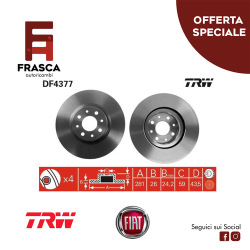 Dischi freno anteriori - freno, trw